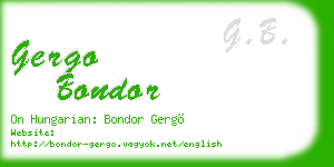 gergo bondor business card
