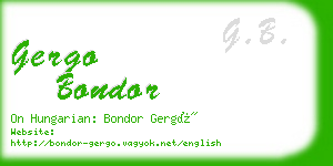 gergo bondor business card